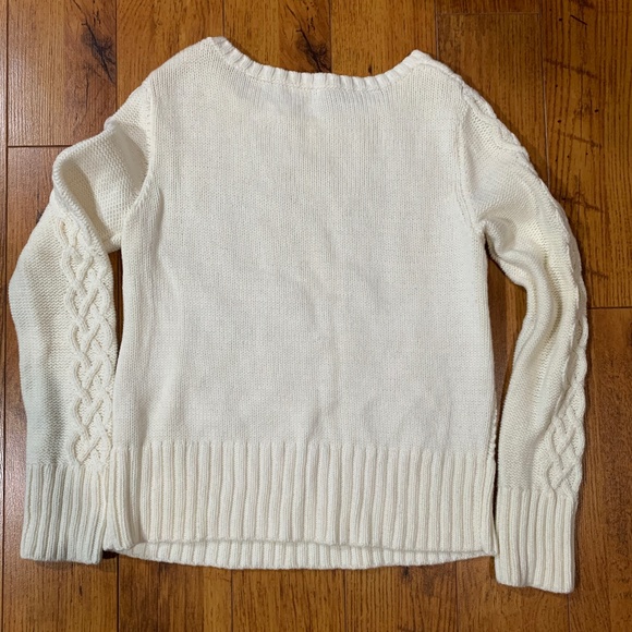 GAP Cotton Cable Pullover - Ivory Frost - Women's - Size M - Picture 2 of 3